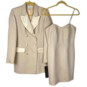 Vintage 90s Victoria’s Secret Cream Blazer and Dress Set 6 Moda International